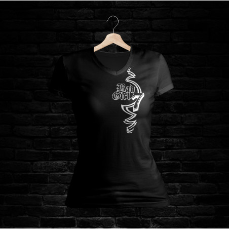 Bad Girl Shirt 400 V-Schnitt (schwarz)