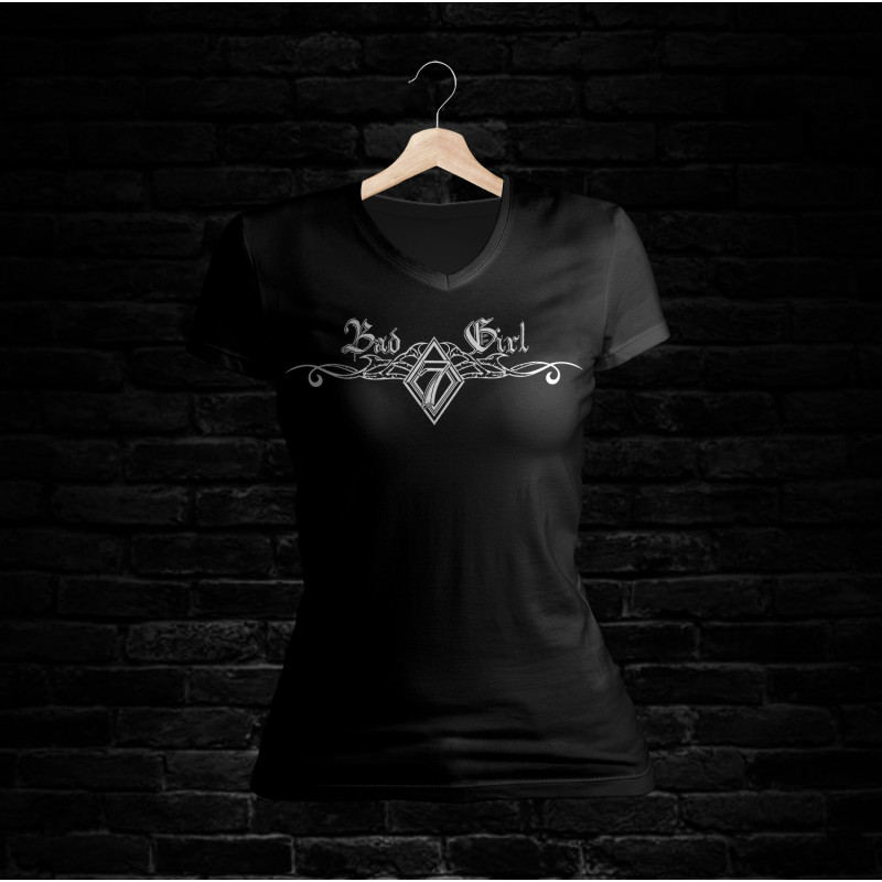 Bad Girl Shirt 401 V-Schnitt (schwarz)