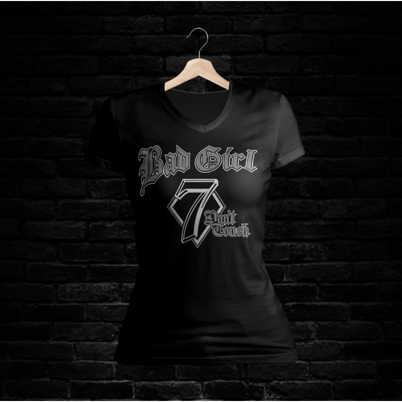 Bad Girl Shirt 402 V-Schnitt (schwarz)