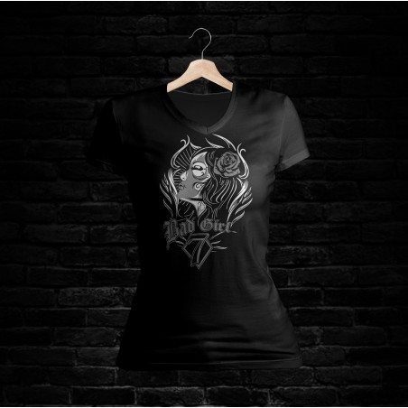 Bad Girl Shirt 601 V-Schnitt (schwarz)