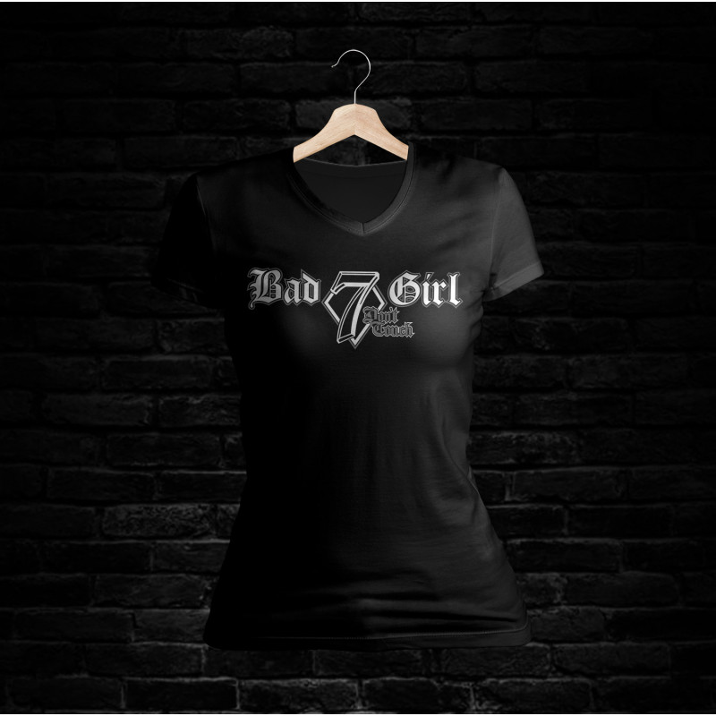 Bad Girl Shirt 701 V-Schnitt (schwarz)