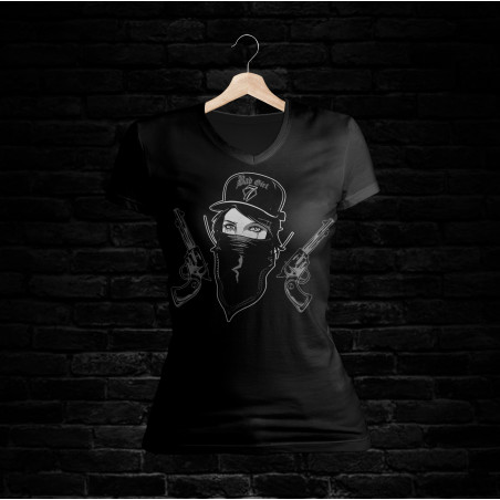 Bad Girl Shirt 708 V-Schnitt (schwarz)