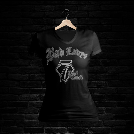 Bad Lady Shirt 403 V-Schnitt (schwarz)