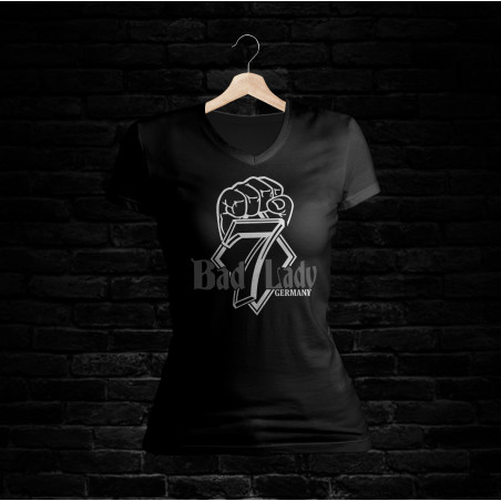 Bad Lady Shirt 405 V-Schnitt (schwarz)