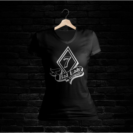 Bad Lady Shirt 412 V-Schnitt (schwarz)