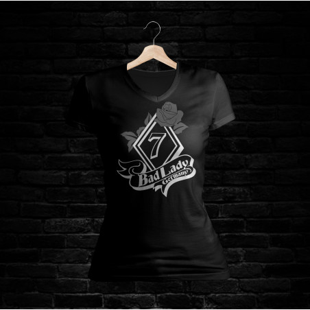 Bad Lady Shirt 414 V-Schnitt (schwarz)