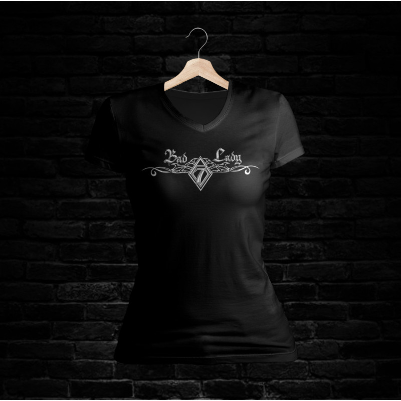 Bad Lady Shirt 501 V-Schnitt (schwarz)