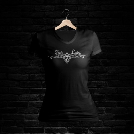 Bad Lady Shirt 501 V-Schnitt (schwarz)