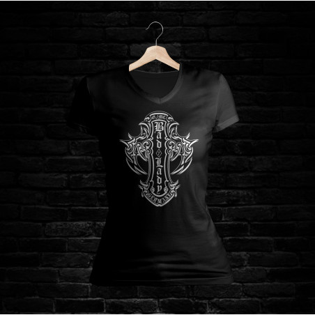 Bad Lady Shirt 505 V-Schnitt (schwarz)