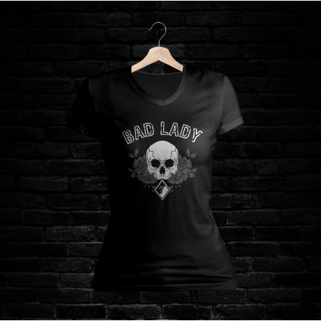 Bad Lady Shirt 707 V-Schnitt (schwarz)